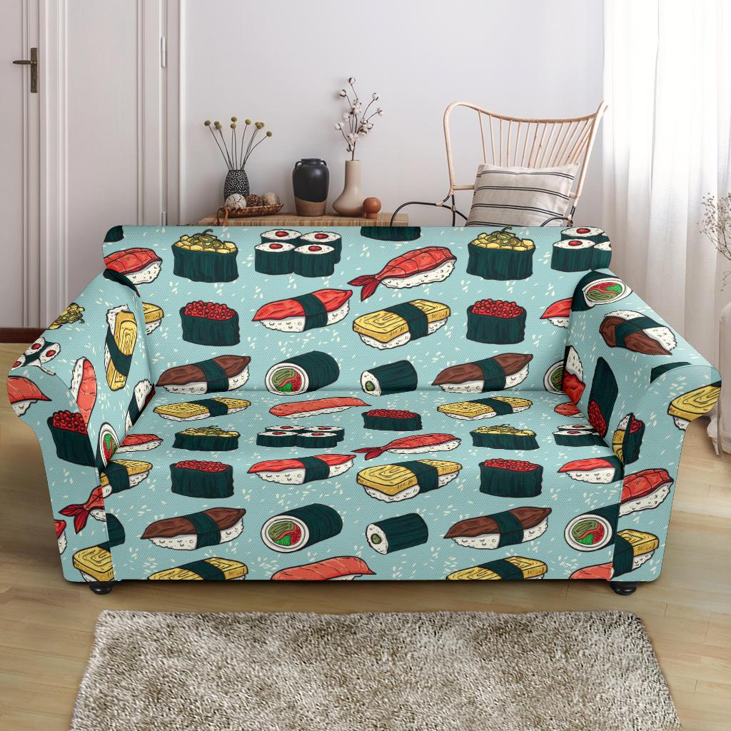 Sushi Pattern Design Loveseat Slipcover-JTAMIGO.COM