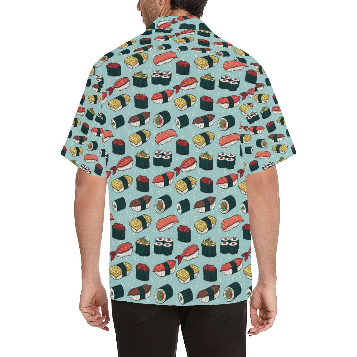 Sushi Pattern Design Men Aloha Hawaiian Shirt