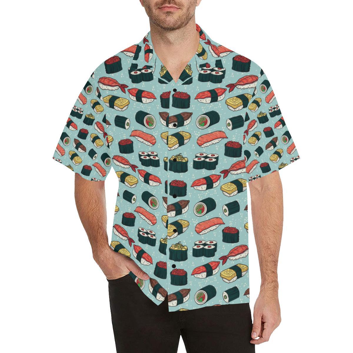 Sushi Pattern Design Men Aloha Hawaiian Shirt