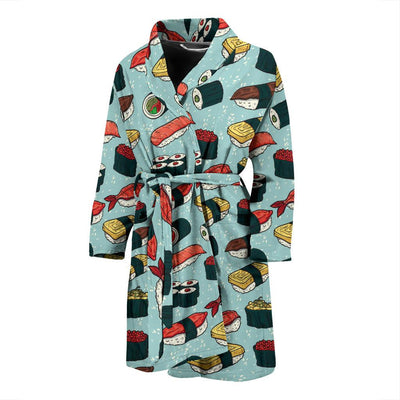 Sushi Pattern Design Men Bath Robe-JTAMIGO.COM