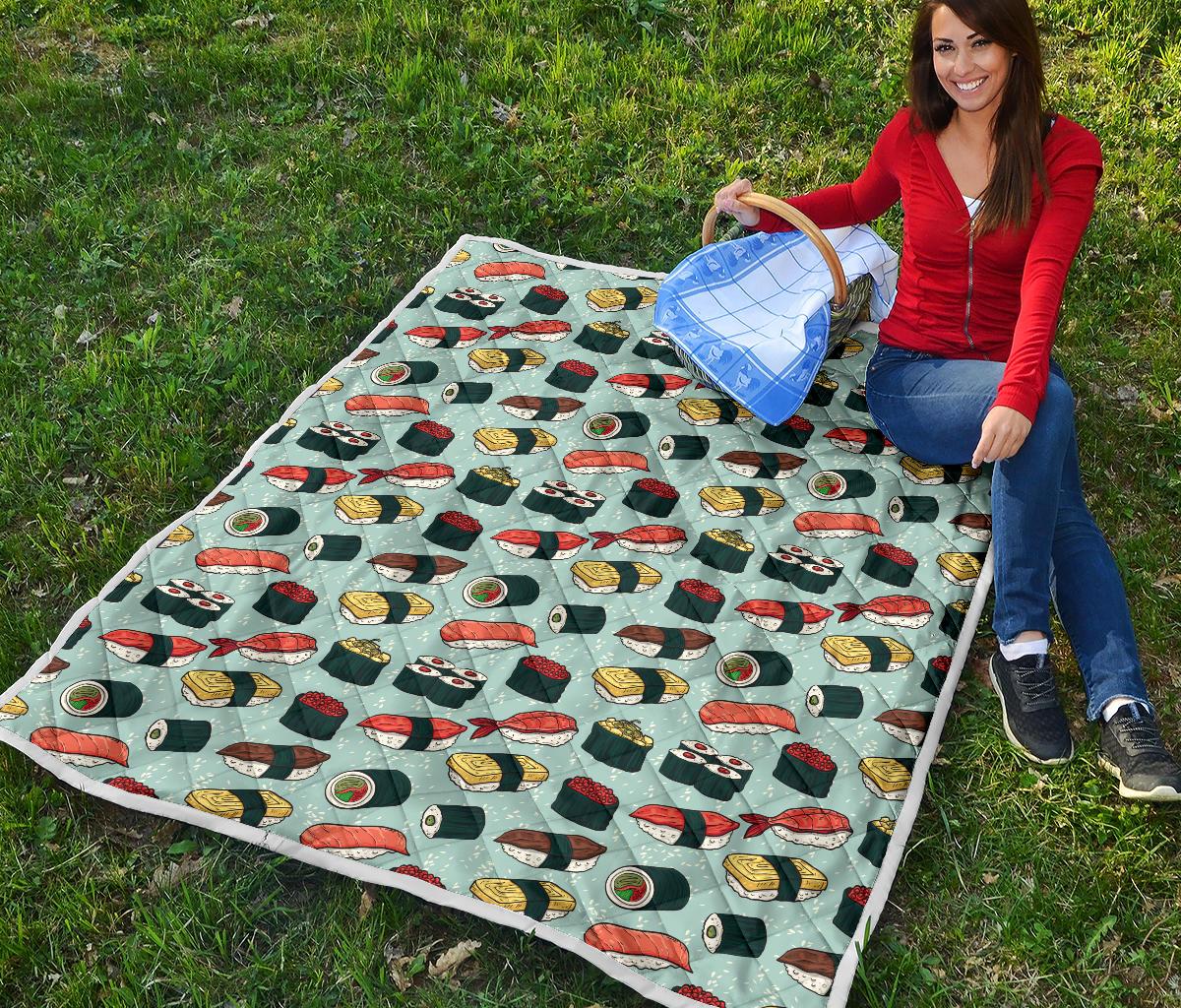 Sushi Pattern Design Premium Quilt-JTAMIGO.COM