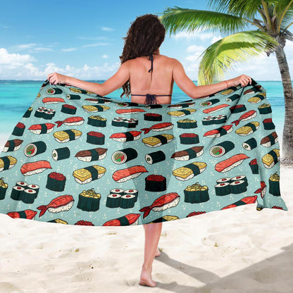 Sushi Pattern Design Sarong Pareo Wrap