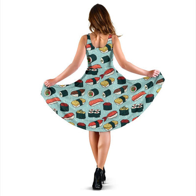 Sushi Pattern Design Sleeveless Dress