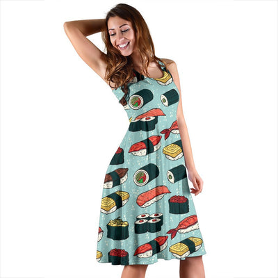 Sushi Pattern Design Sleeveless Dress