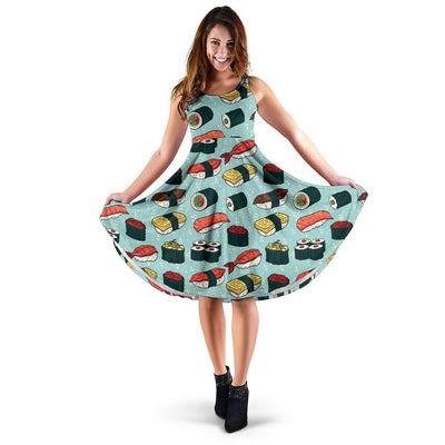 Sushi Pattern Design Sleeveless Dress