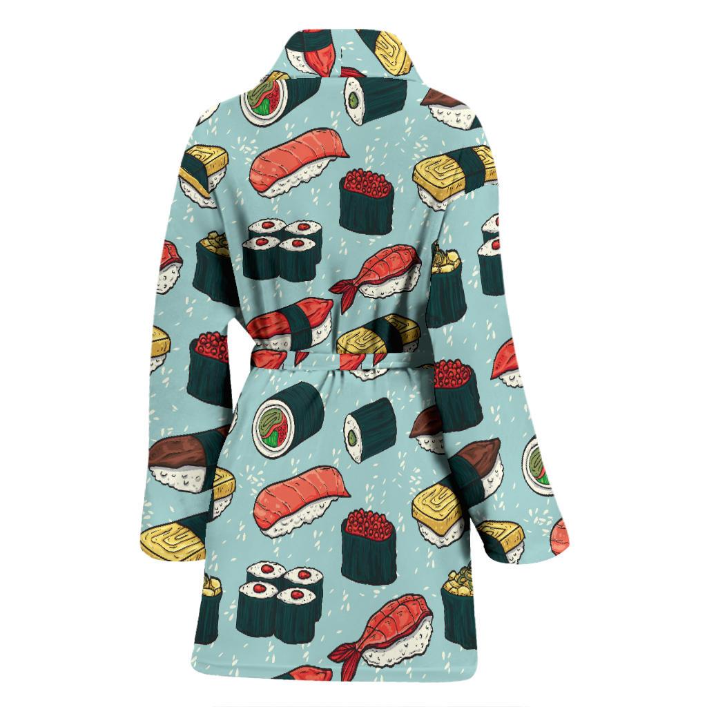 Sushi Pattern Design Women Bath Robe-JTAMIGO.COM