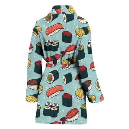 Sushi Pattern Design Women Bath Robe-JTAMIGO.COM