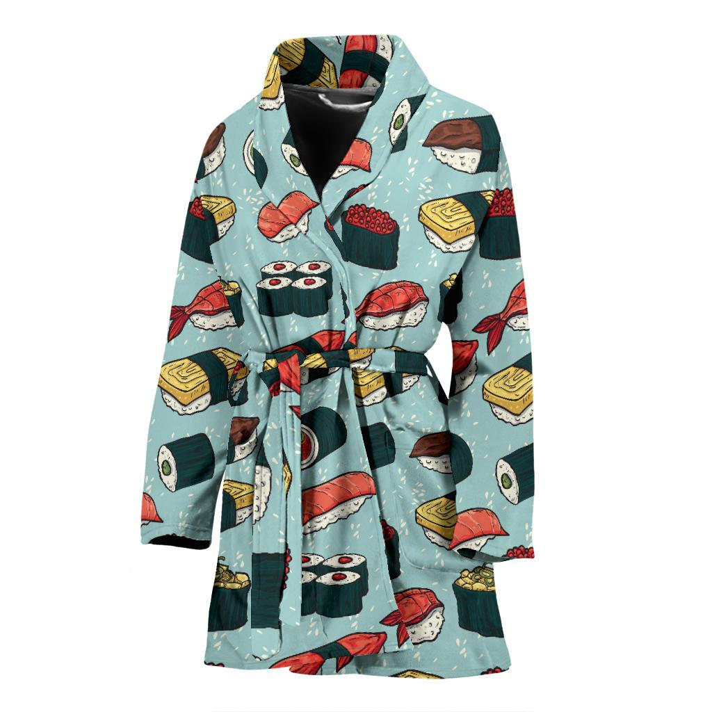 Sushi Pattern Design Women Bath Robe-JTAMIGO.COM