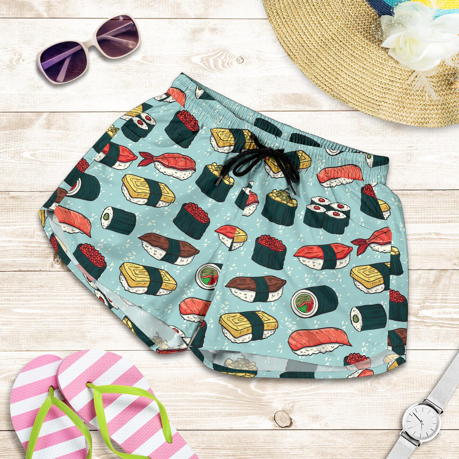 Sushi Pattern Design Women Shorts-JTAMIGO.COM