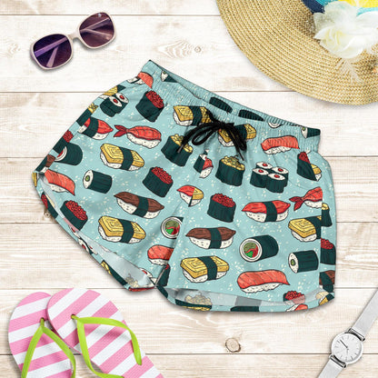 Sushi Pattern Design Women Shorts-JTAMIGO.COM