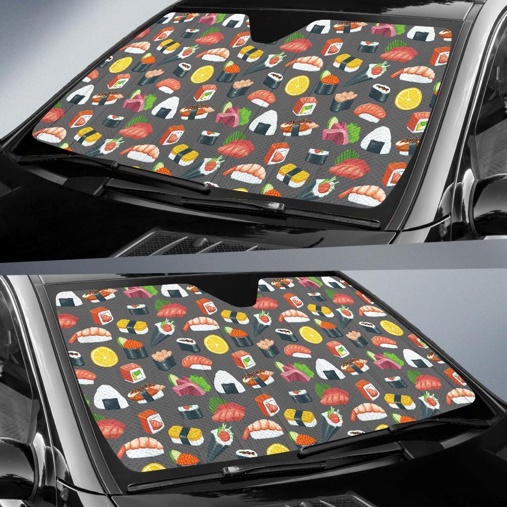 Sushi Pattern Print Car Sun Shade For Windshield