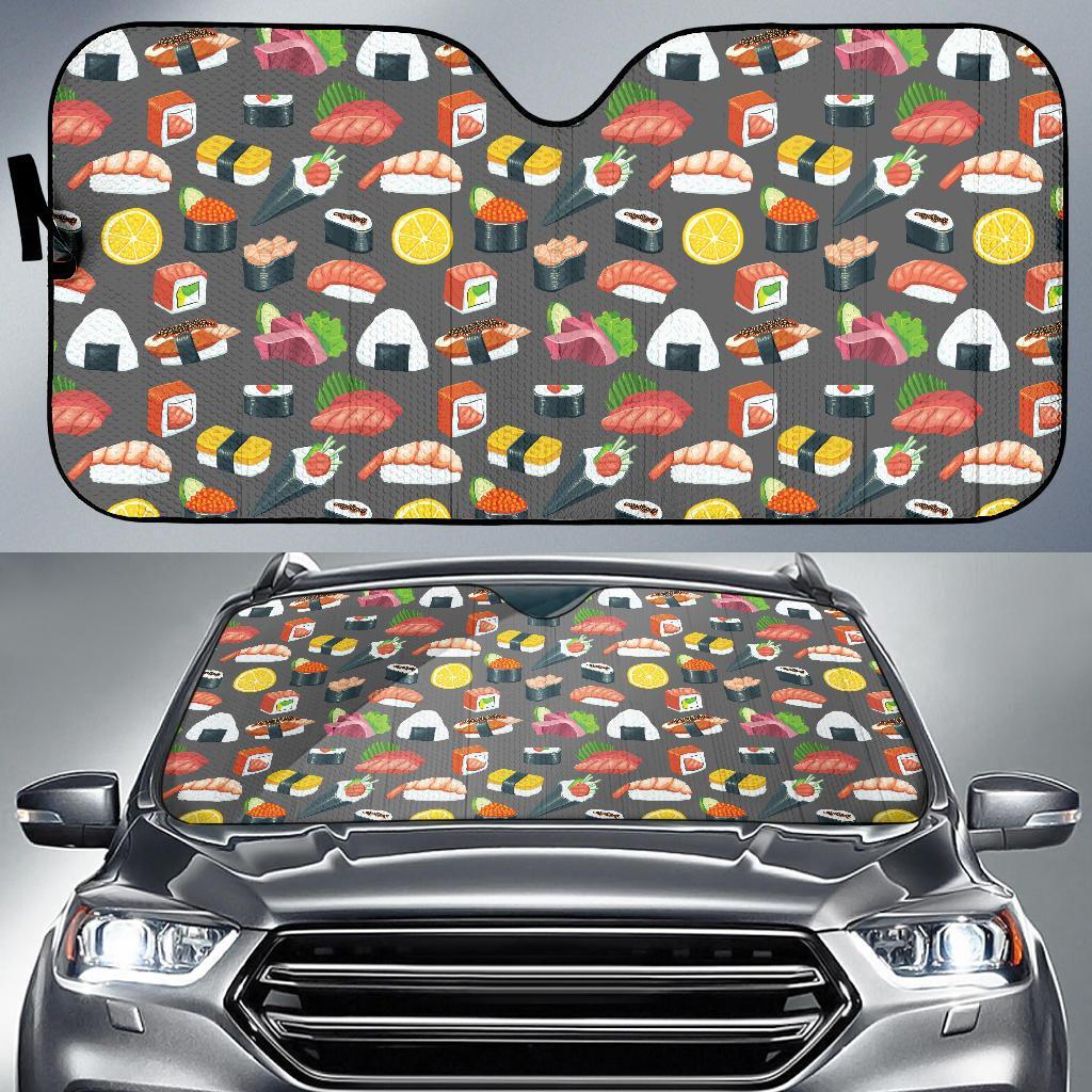 Sushi Pattern Print Car Sun Shade For Windshield
