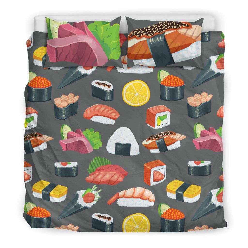Sushi Pattern Print Duvet Cover Bedding Set