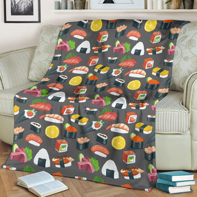 Sushi Pattern Print Fleece Blanket