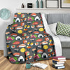 Sushi Pattern Print Fleece Blanket