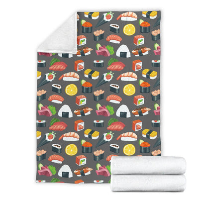 Sushi Pattern Print Fleece Blanket