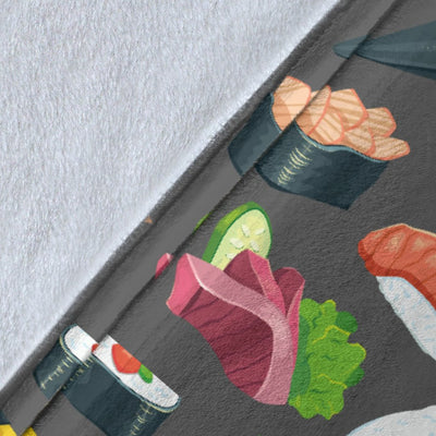 Sushi Pattern Print Fleece Blanket