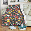 Sushi Pattern Print Fleece Blanket