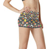 Sushi Pattern Print High Waisted Spandex Shorts-JTAMIGO.COM