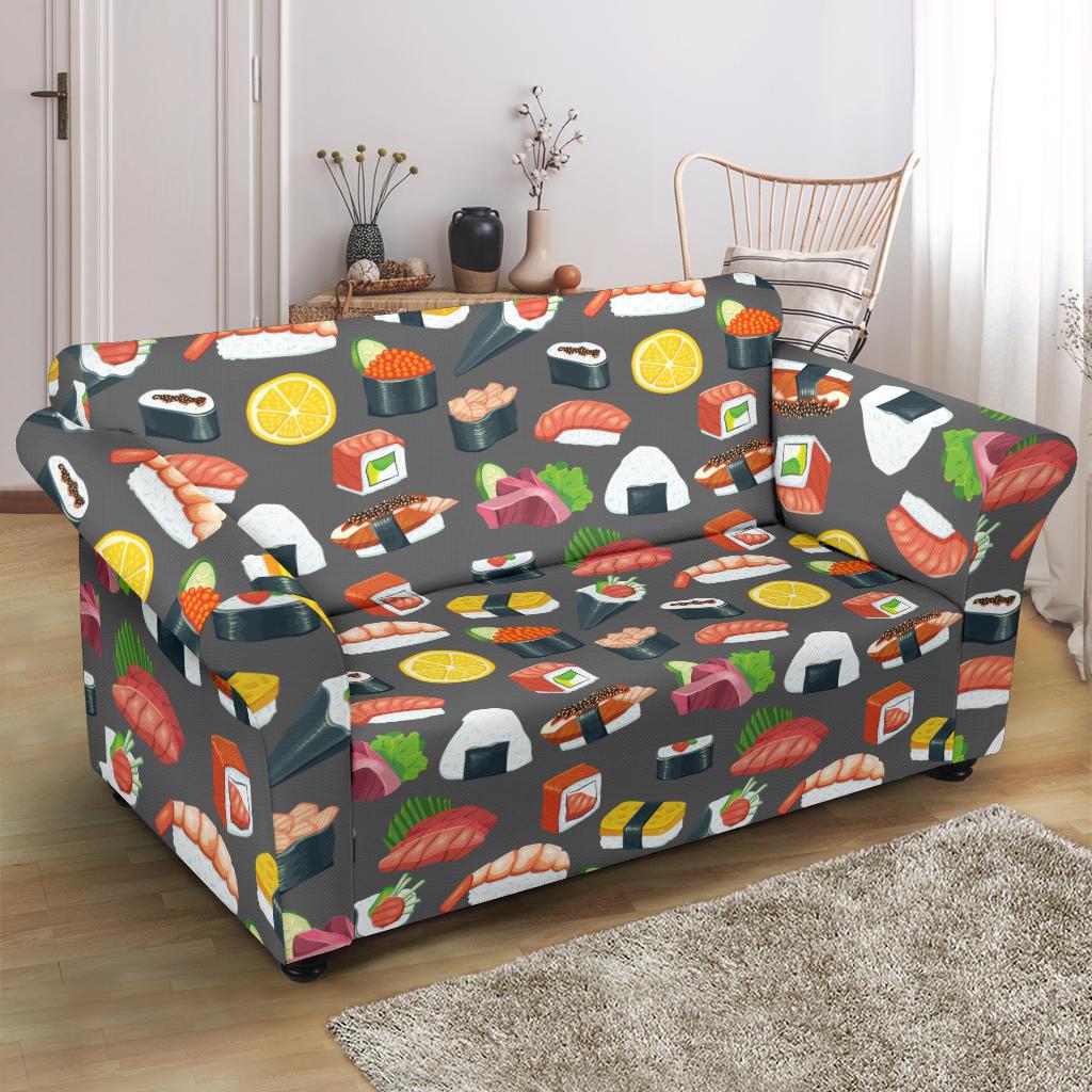 Sushi Pattern Print Loveseat Slipcover-JTAMIGO.COM