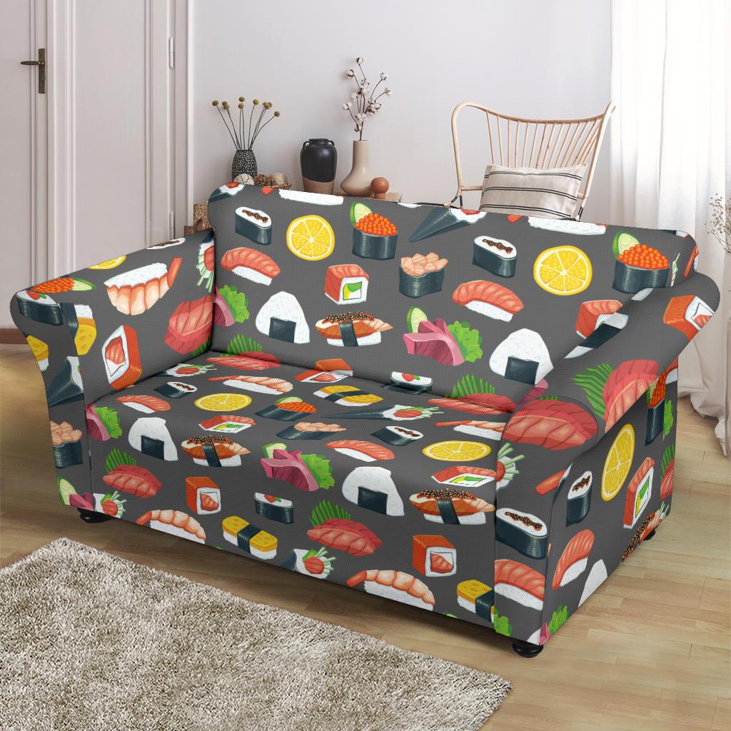 Sushi Pattern Print Loveseat Slipcover-JTAMIGO.COM