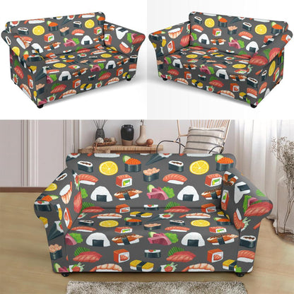 Sushi Pattern Print Loveseat Slipcover-JTAMIGO.COM