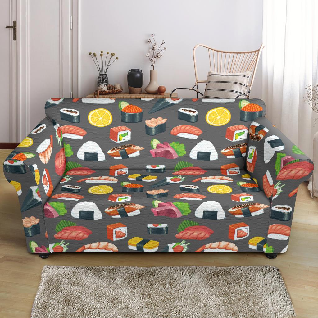 Sushi Pattern Print Loveseat Slipcover-JTAMIGO.COM