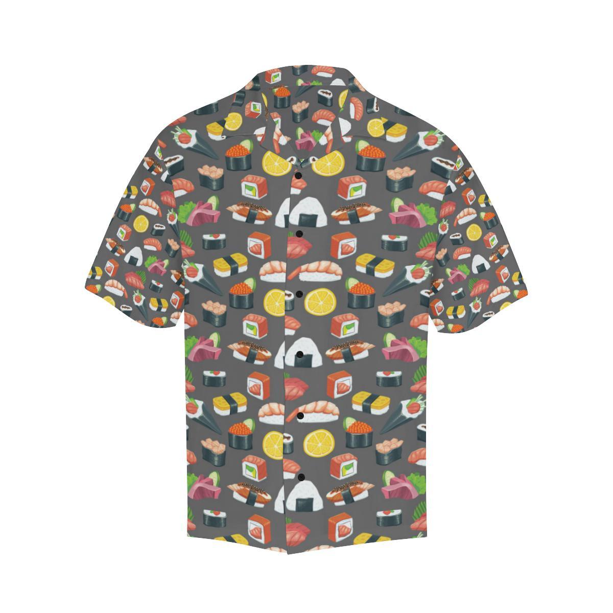 Sushi Pattern Print Men Aloha Hawaiian Shirt