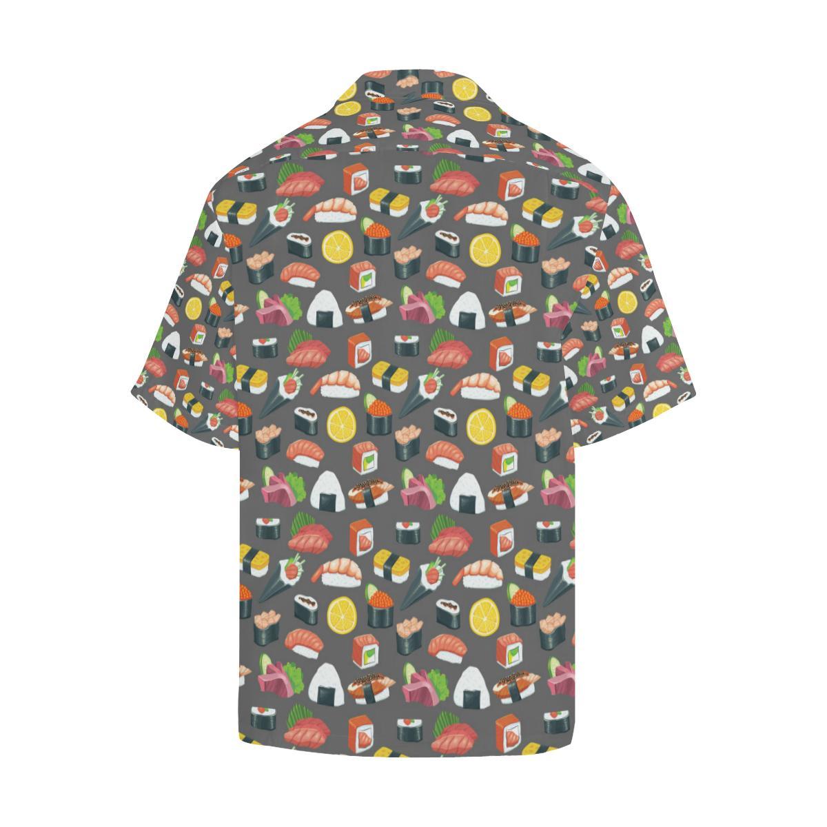 Sushi Pattern Print Men Aloha Hawaiian Shirt