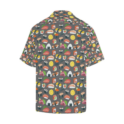Sushi Pattern Print Men Aloha Hawaiian Shirt