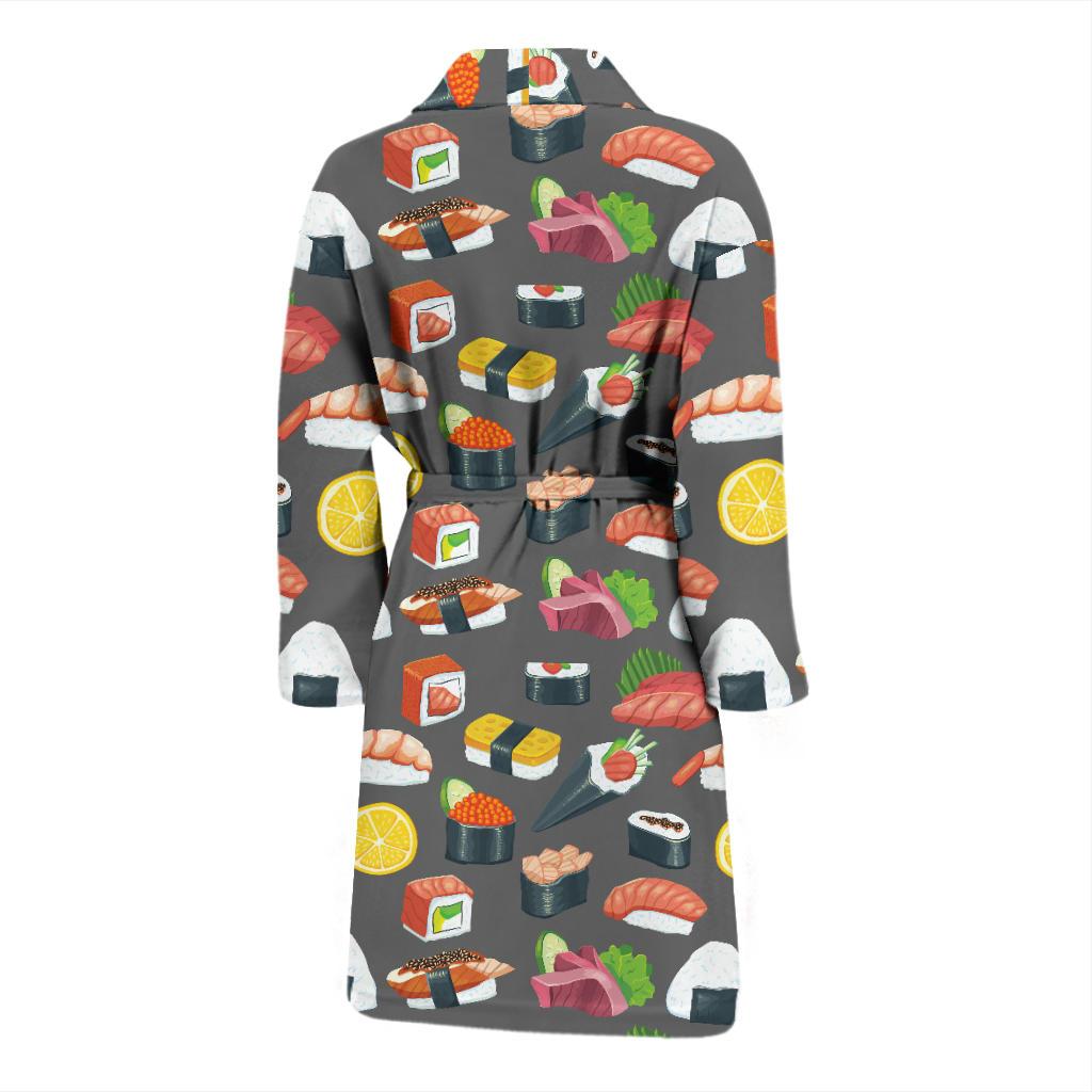 Sushi Pattern Print Men Bath Robe-JTAMIGO.COM