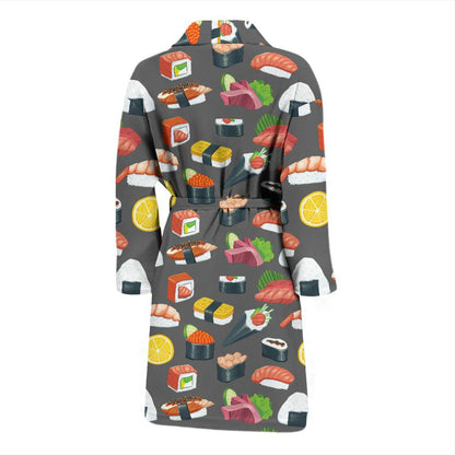 Sushi Pattern Print Men Bath Robe-JTAMIGO.COM