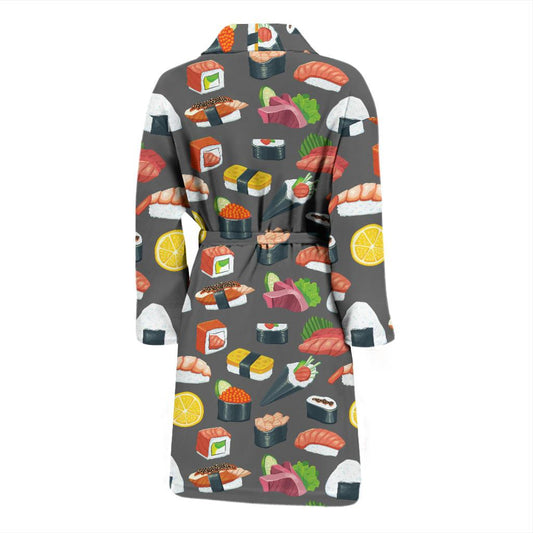 Sushi Pattern Print Men Bath Robe-JTAMIGO.COM