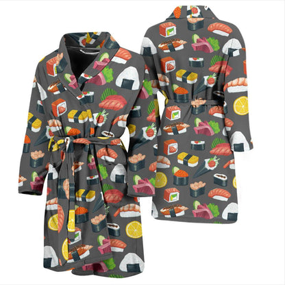 Sushi Pattern Print Men Bath Robe-JTAMIGO.COM