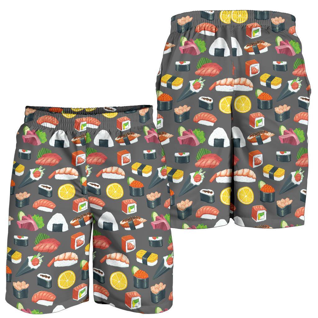 Sushi Pattern Print Mens Shorts-JTAMIGO.COM