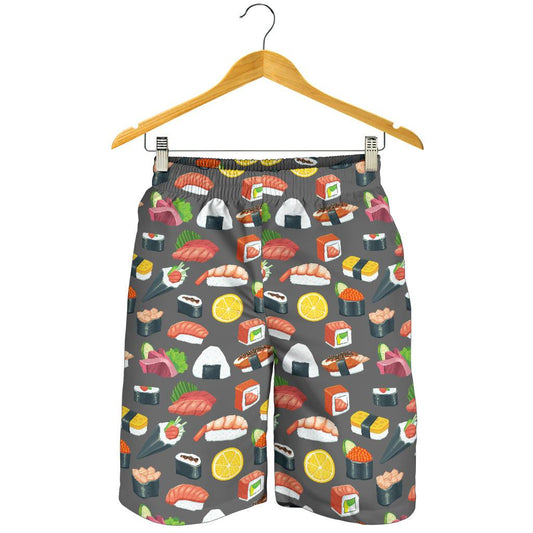 Sushi Pattern Print Mens Shorts-JTAMIGO.COM