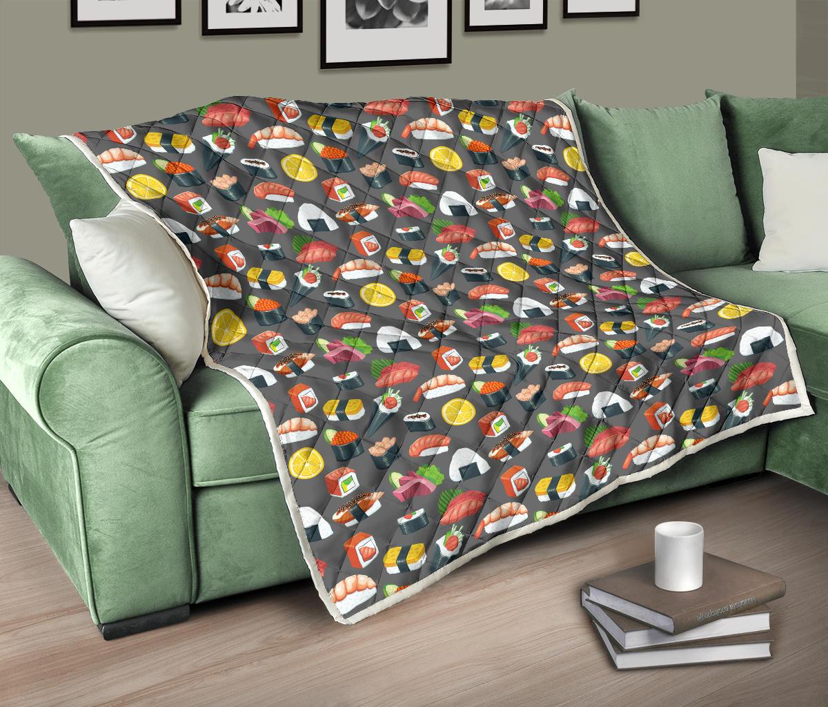 Sushi Pattern Print Premium Quilt-JTAMIGO.COM