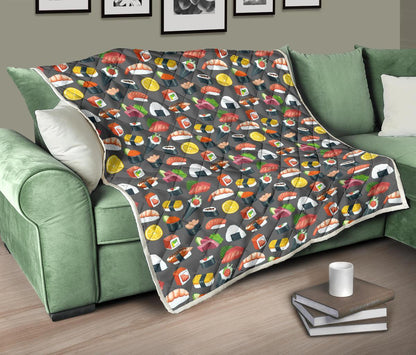 Sushi Pattern Print Premium Quilt-JTAMIGO.COM