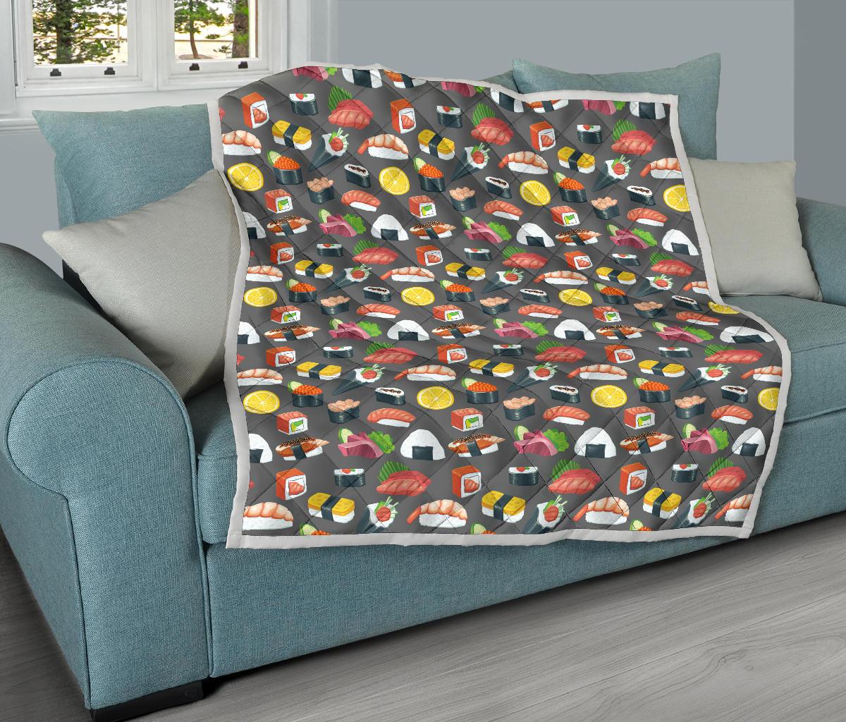 Sushi Pattern Print Premium Quilt-JTAMIGO.COM