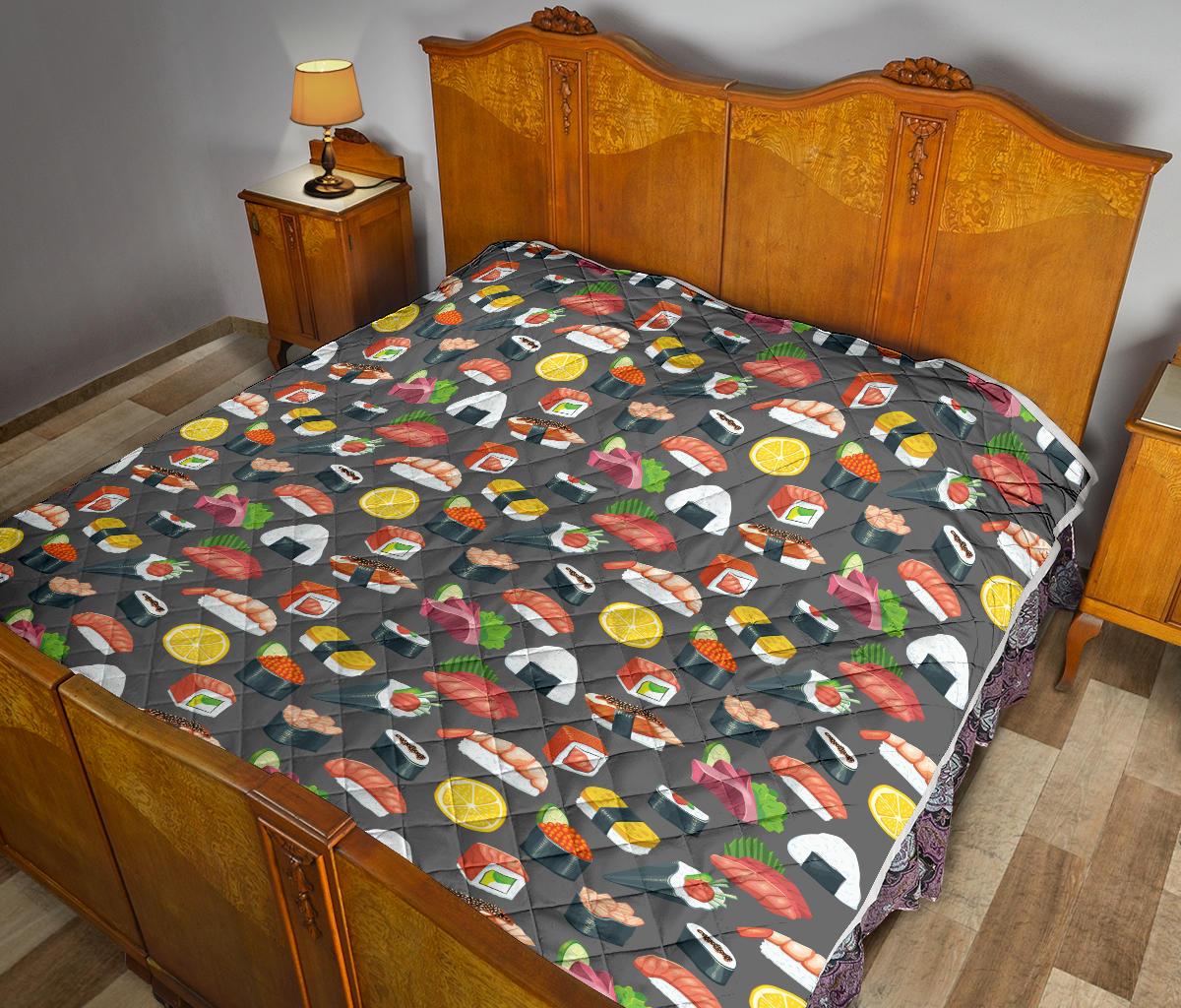Sushi Pattern Print Premium Quilt-JTAMIGO.COM
