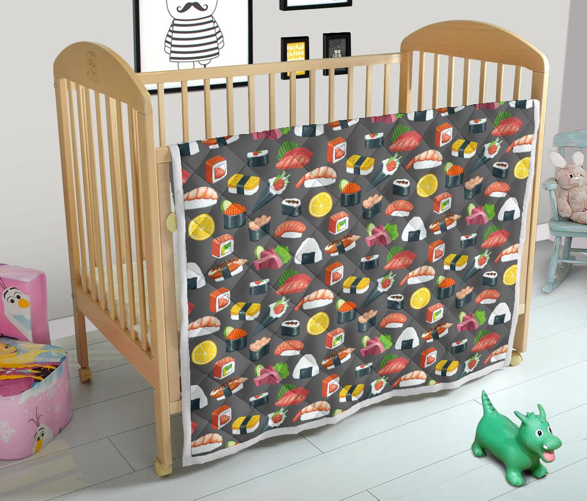 Sushi Pattern Print Premium Quilt-JTAMIGO.COM