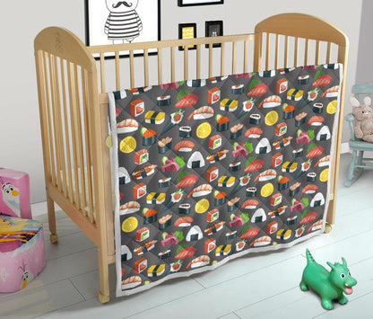 Sushi Pattern Print Premium Quilt-JTAMIGO.COM
