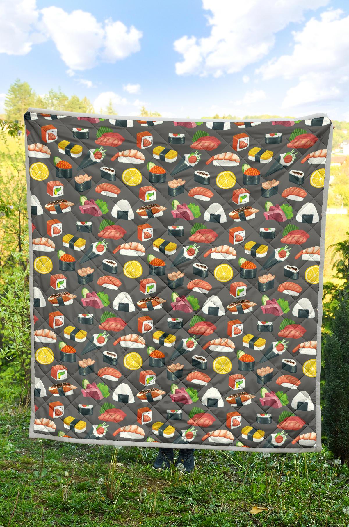 Sushi Pattern Print Premium Quilt-JTAMIGO.COM