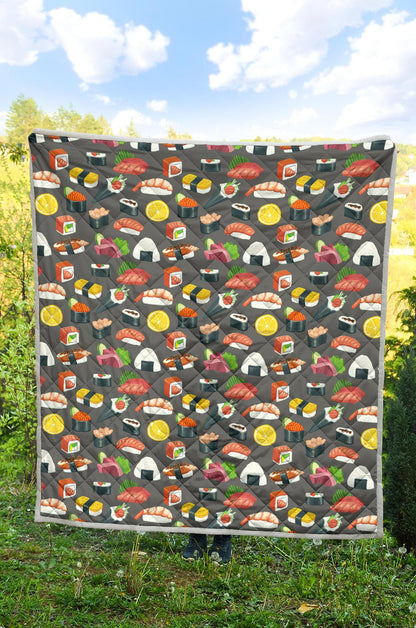 Sushi Pattern Print Premium Quilt-JTAMIGO.COM