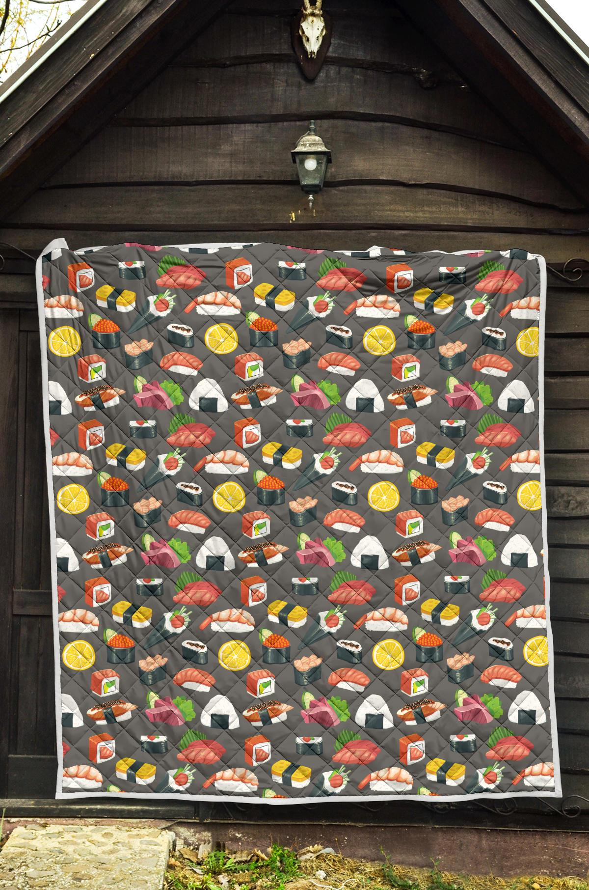 Sushi Pattern Print Premium Quilt-JTAMIGO.COM