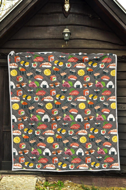 Sushi Pattern Print Premium Quilt-JTAMIGO.COM