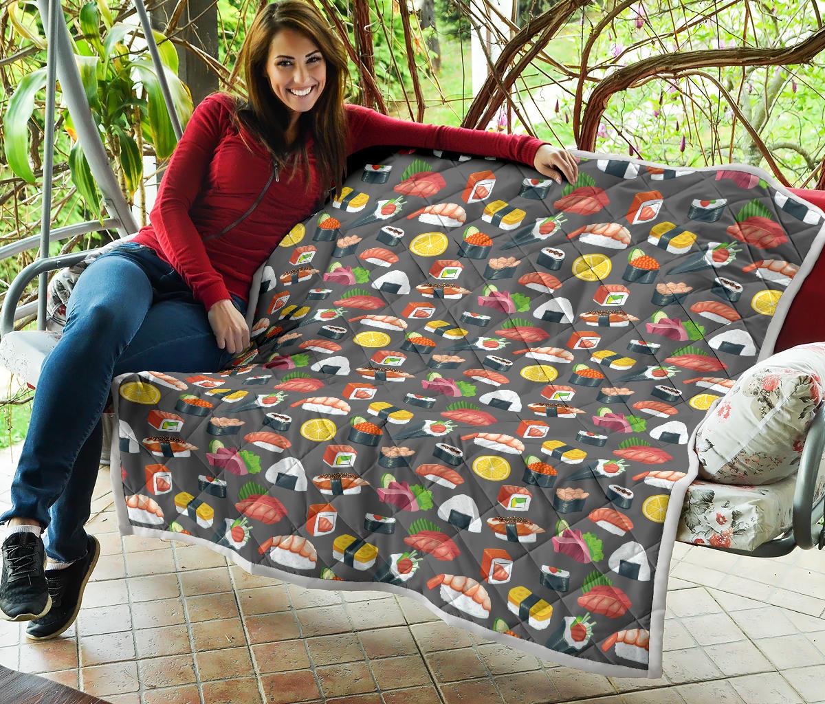 Sushi Pattern Print Premium Quilt-JTAMIGO.COM