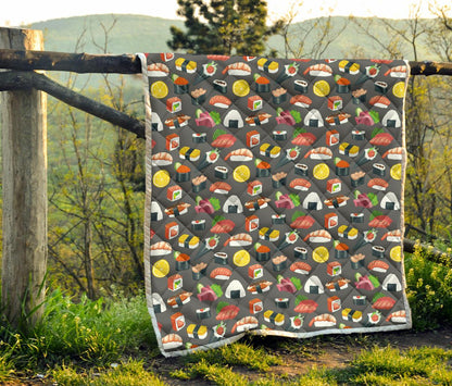 Sushi Pattern Print Premium Quilt-JTAMIGO.COM