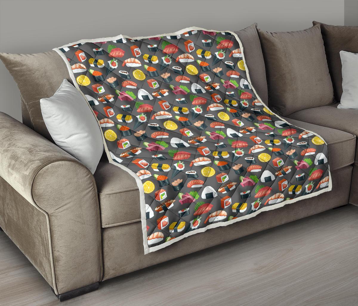Sushi Pattern Print Premium Quilt-JTAMIGO.COM
