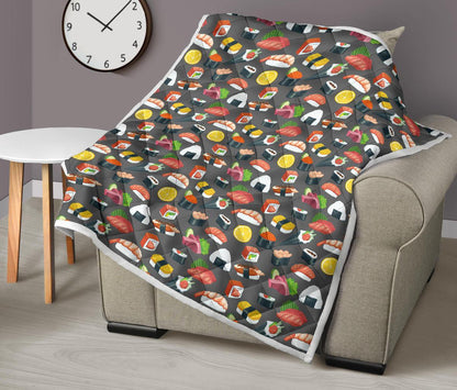 Sushi Pattern Print Premium Quilt-JTAMIGO.COM